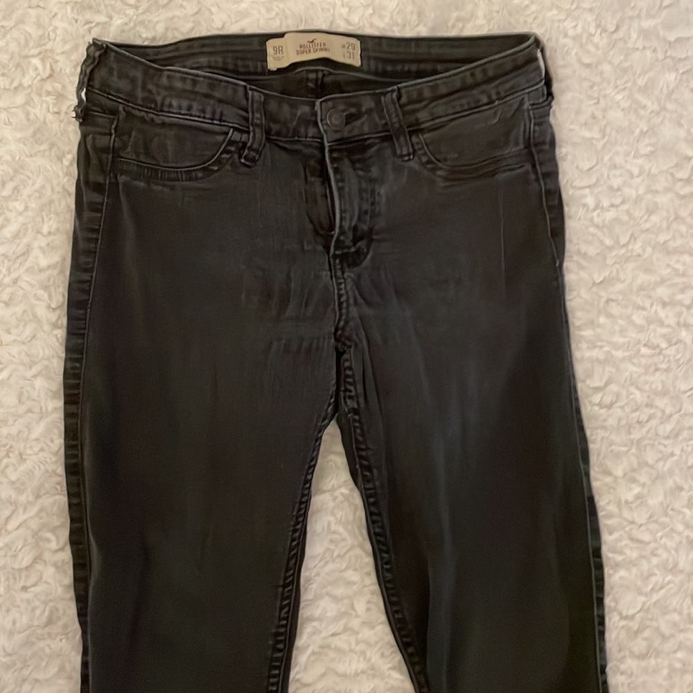 Hollister jeans black denim super skinny size 9